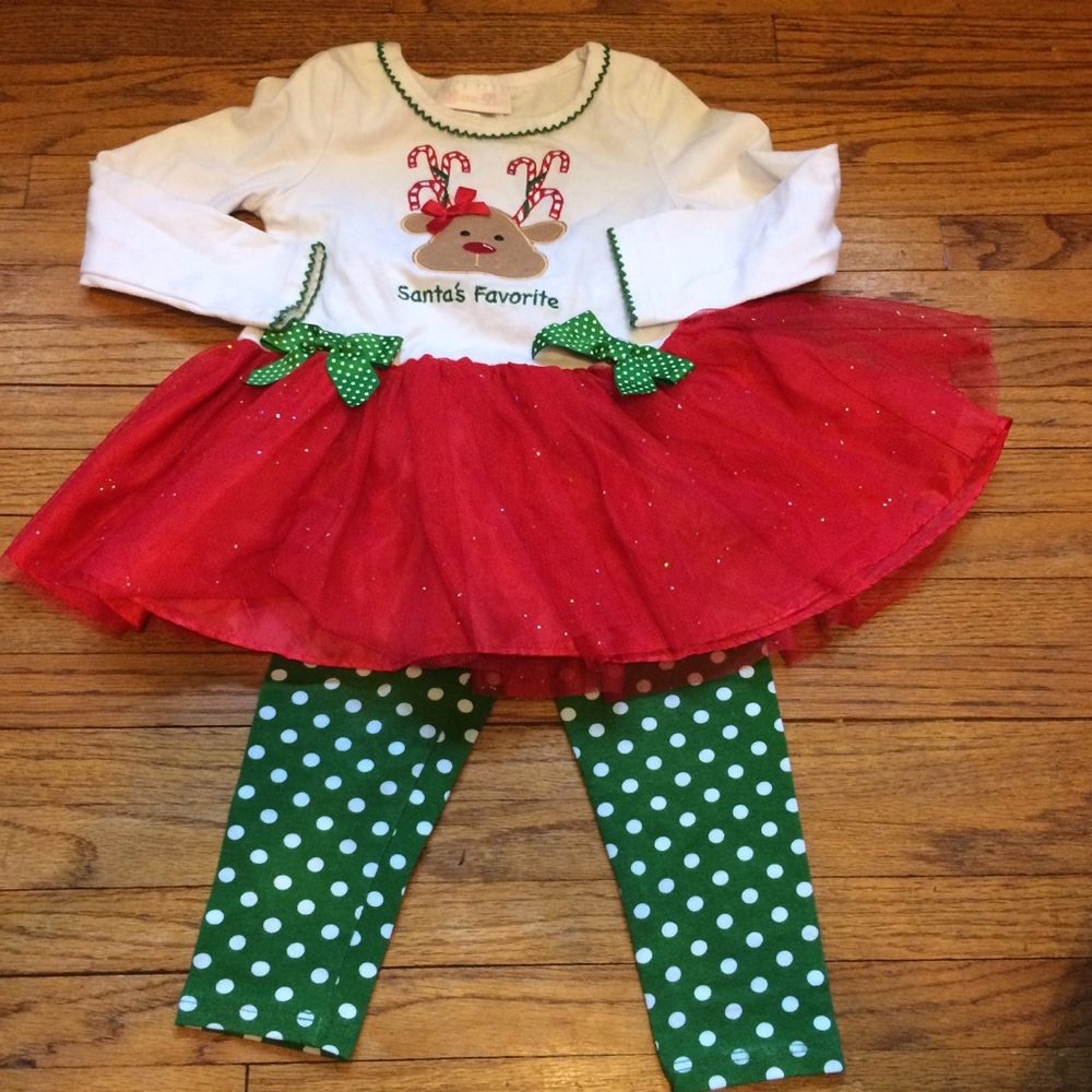 Baby Girl Christmas Outfit Size 24 Mo EUC